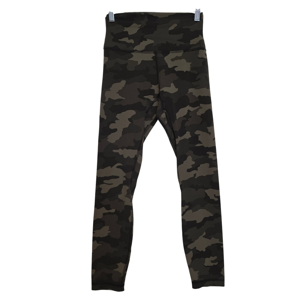 Lululemon Align High Rise Camo Print Leggings Green Black Size 4